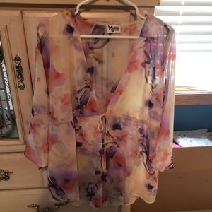 Sheer floral romper